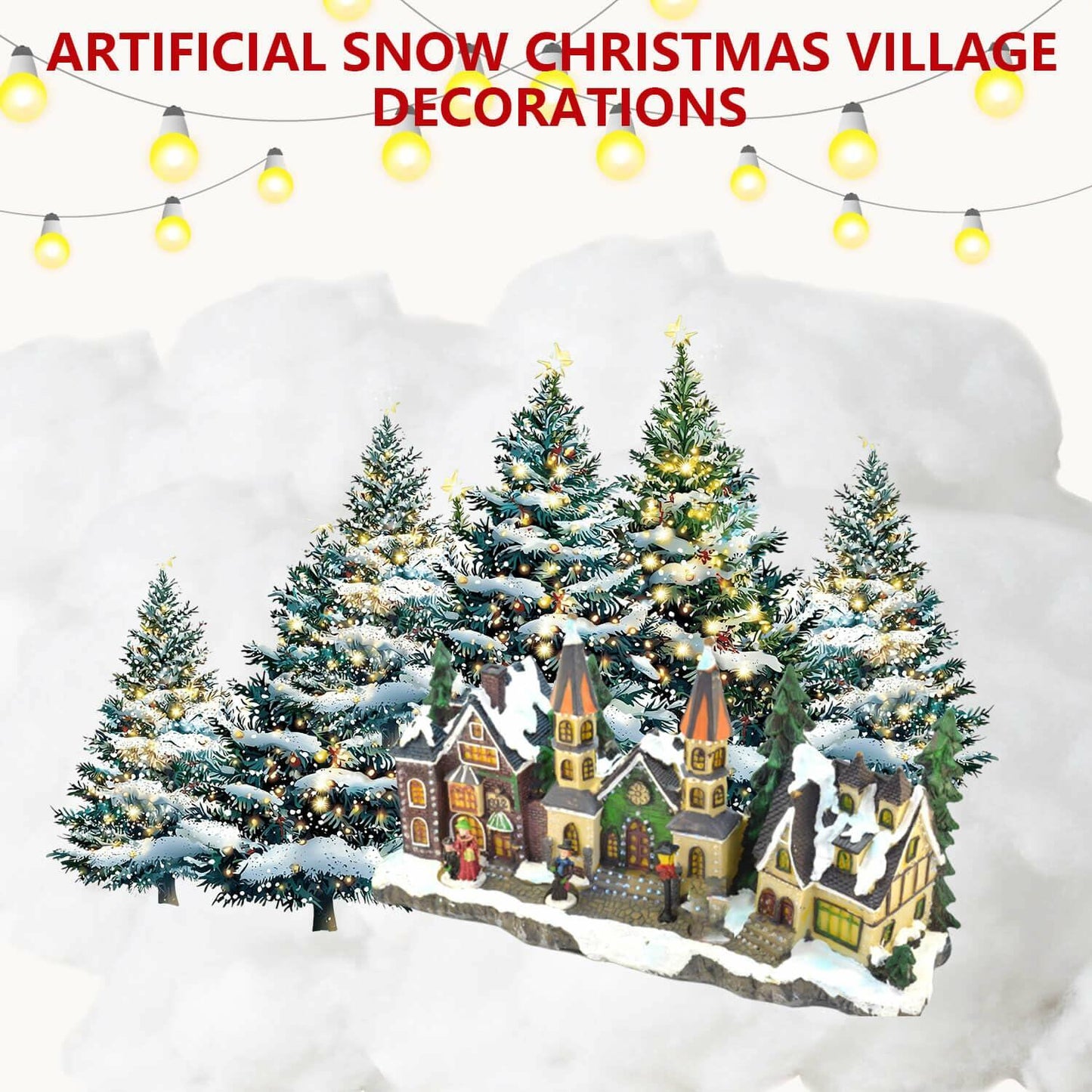 Fake Snow Christmas Décor Indoor 0.9LB Fluffy Cotton-Like White Snow