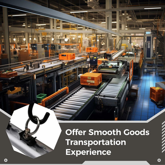 12 PCS Black L Track Single Stud Fittings with Round Ring for Barn Door