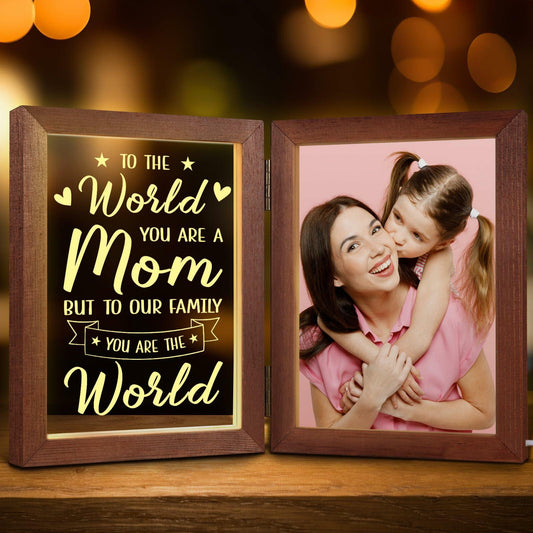 Mom Gifts 5x7 Picture Frame Night Light Table Lamp Warm Words