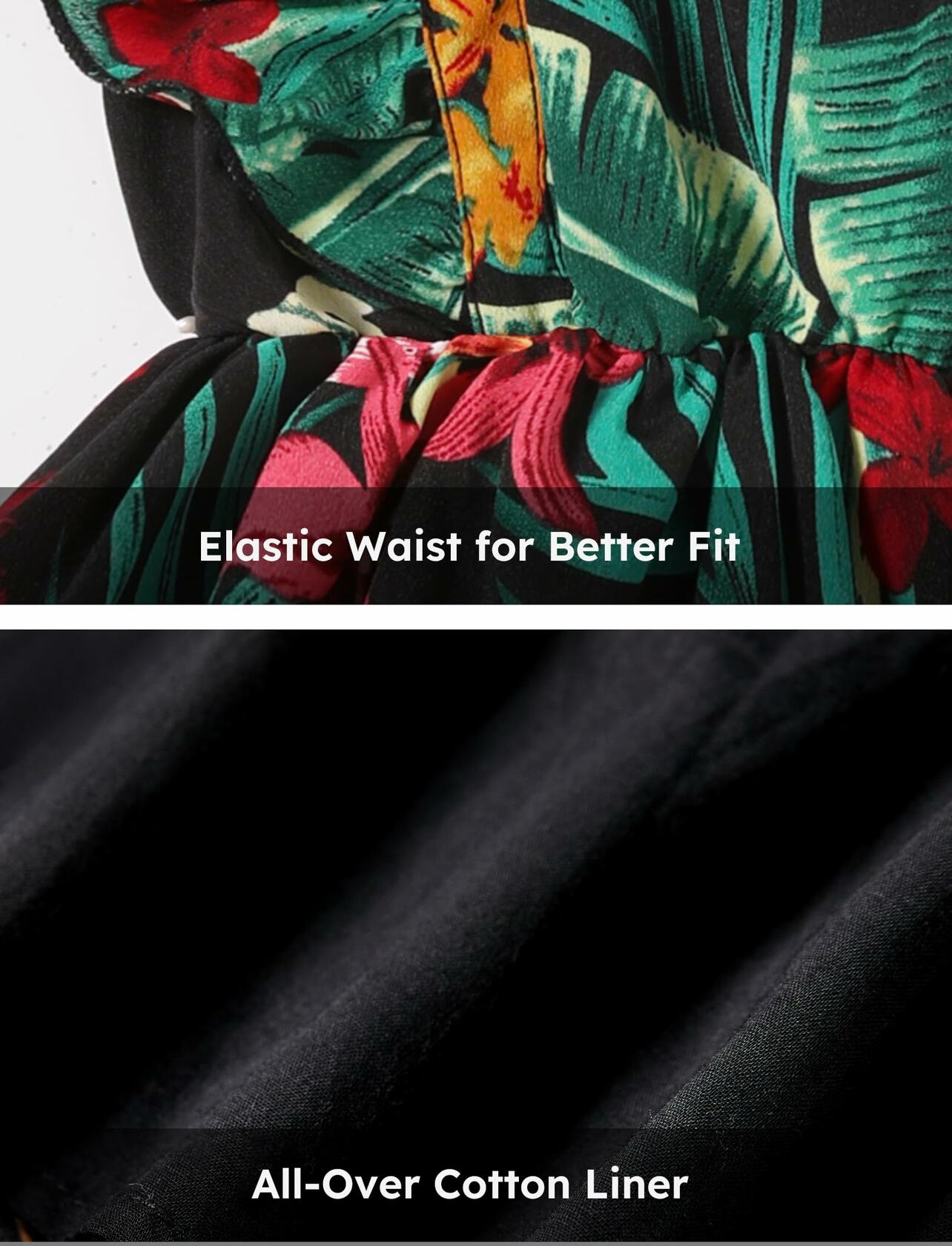 PATPAT Baby Girl Tropical Floral Romper Dress Green Size 12-18M