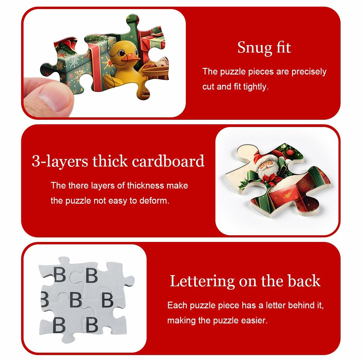 PICKFORU 2024 Christmas Advent Calendar 1000 Pieces Santa Claus Puzzle