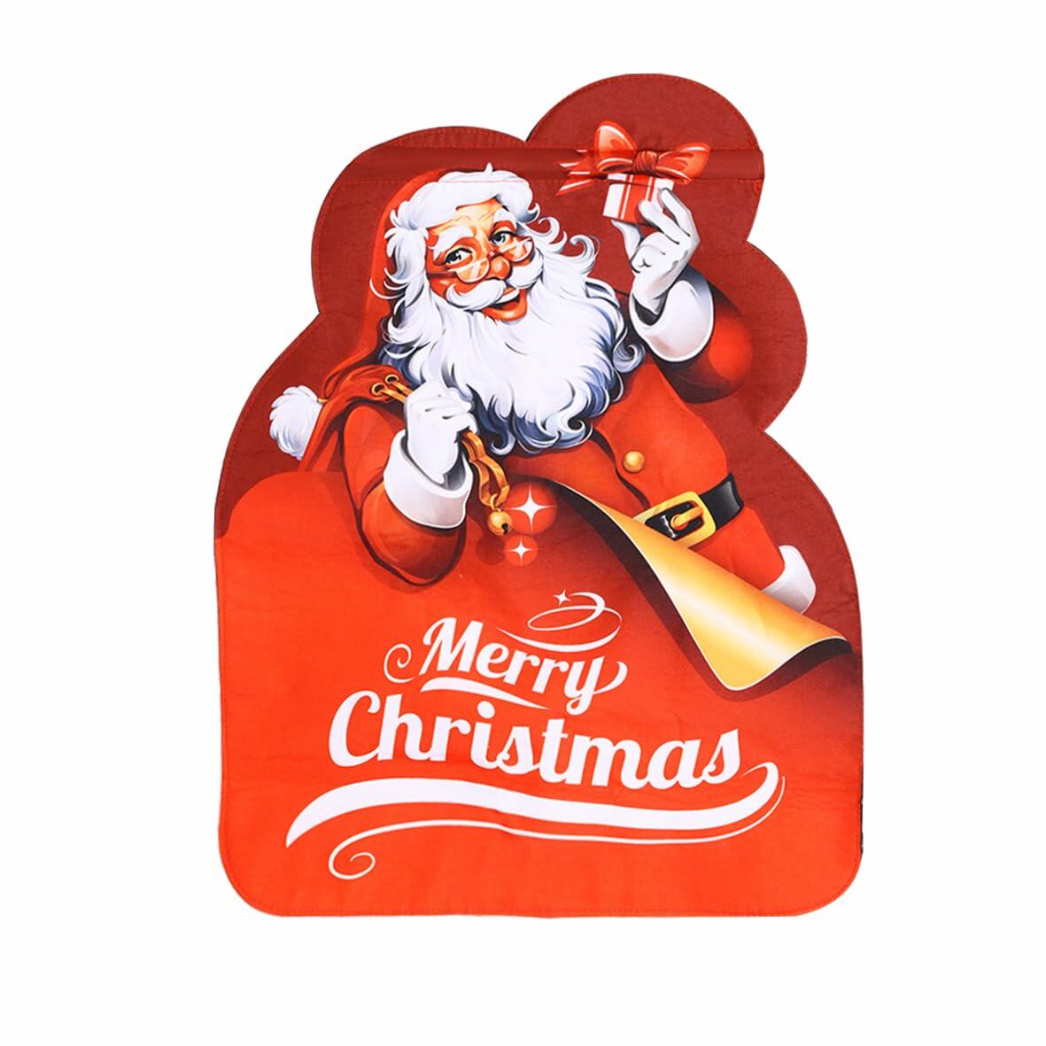 Alupssuc Lighted LED Santa Claus Garden Flag 20x15 Inch Red Double Sided