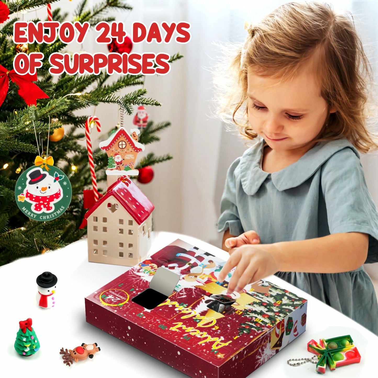 BUSY DINOS Advent Calendar 2024 Christmas Countdown 24 Days Tree Pendant