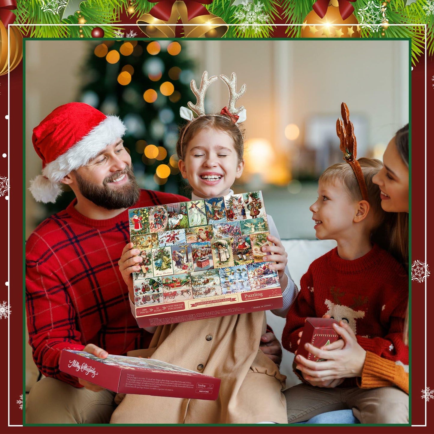 WinnerWhy Advent Calendar 2024 Vintage Christmas Jigsaw Puzzle 1000pcs