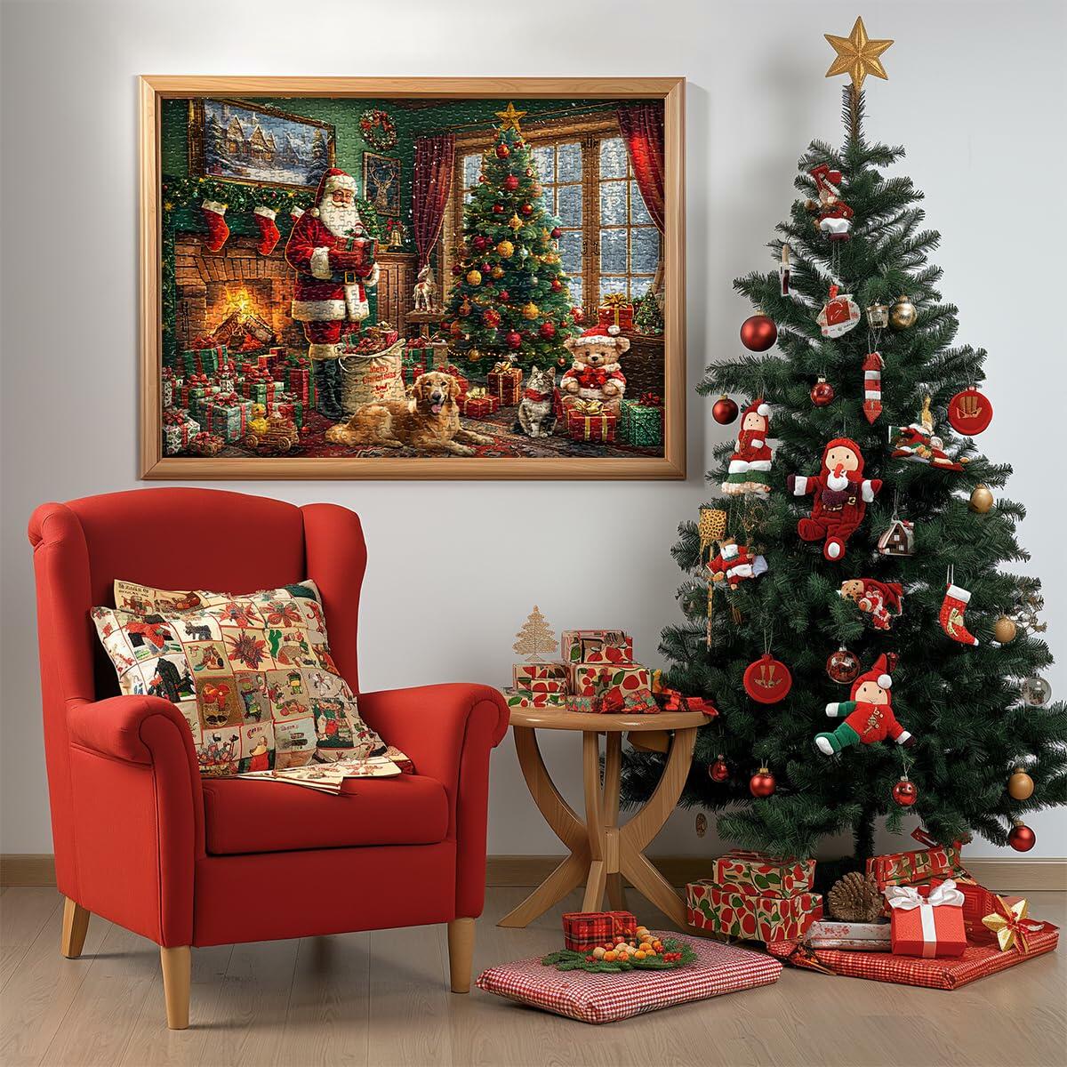 PICKFORU 2024 Christmas Advent Calendar 1000 Pieces Santa Claus Puzzle