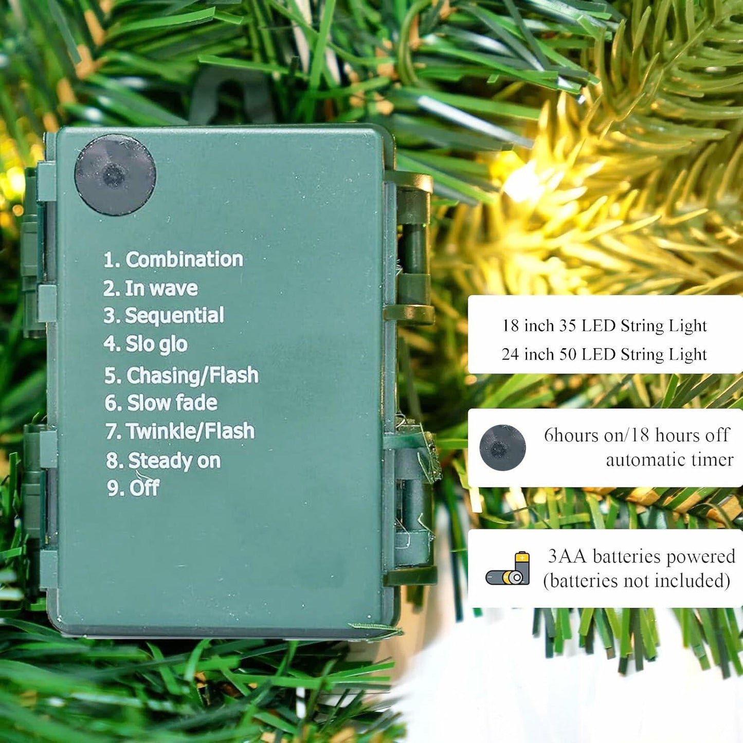 Aimmop 18in Small Christmas Tree with Ornaments 59 Tips Green