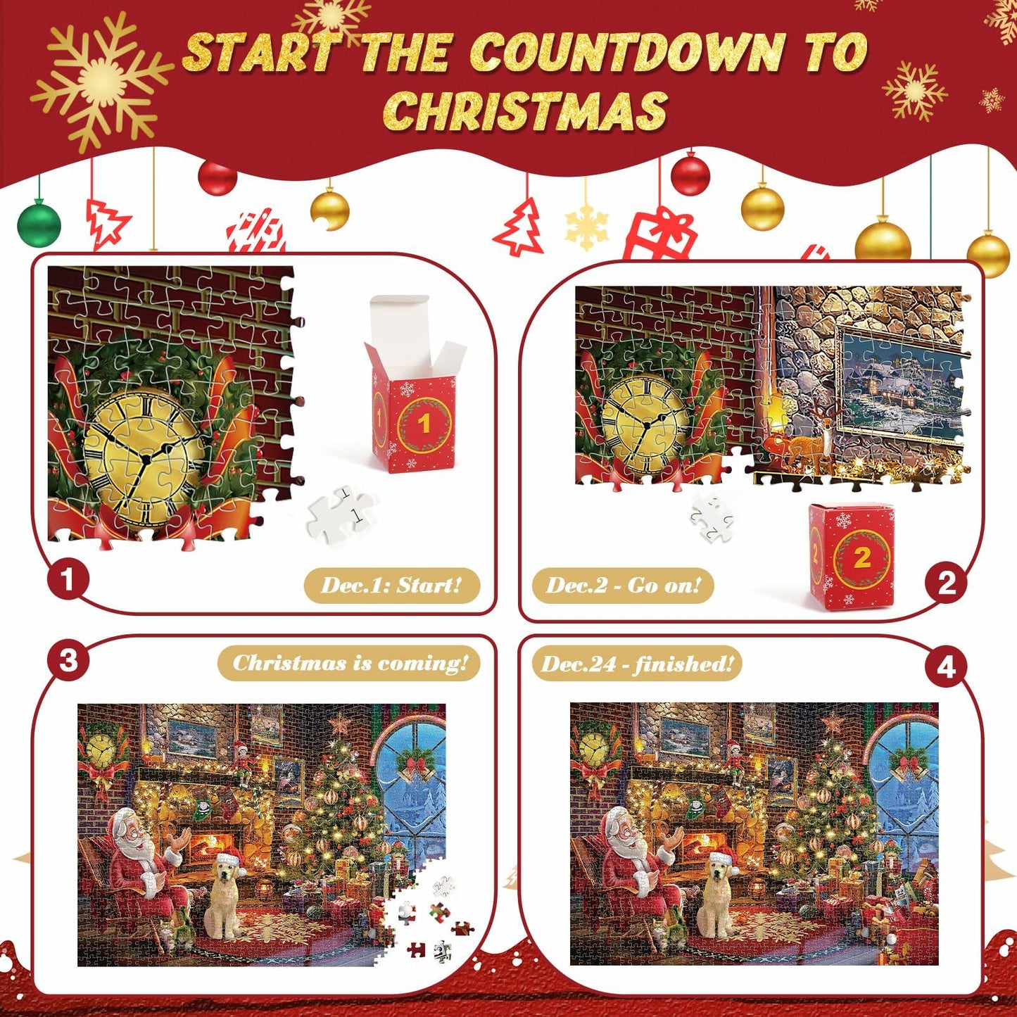 Advent Calendar 2025 Christmas Jigsaw Puzzle 1008 Pieces Cartoon Theme