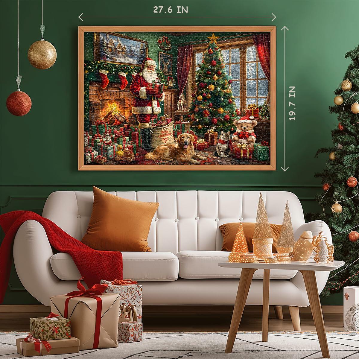 PICKFORU 2024 Christmas Advent Calendar 1000 Pieces Santa Claus Puzzle