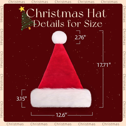 Lainlight Santa Hat Adult Plush Brim Comfort Liner Red