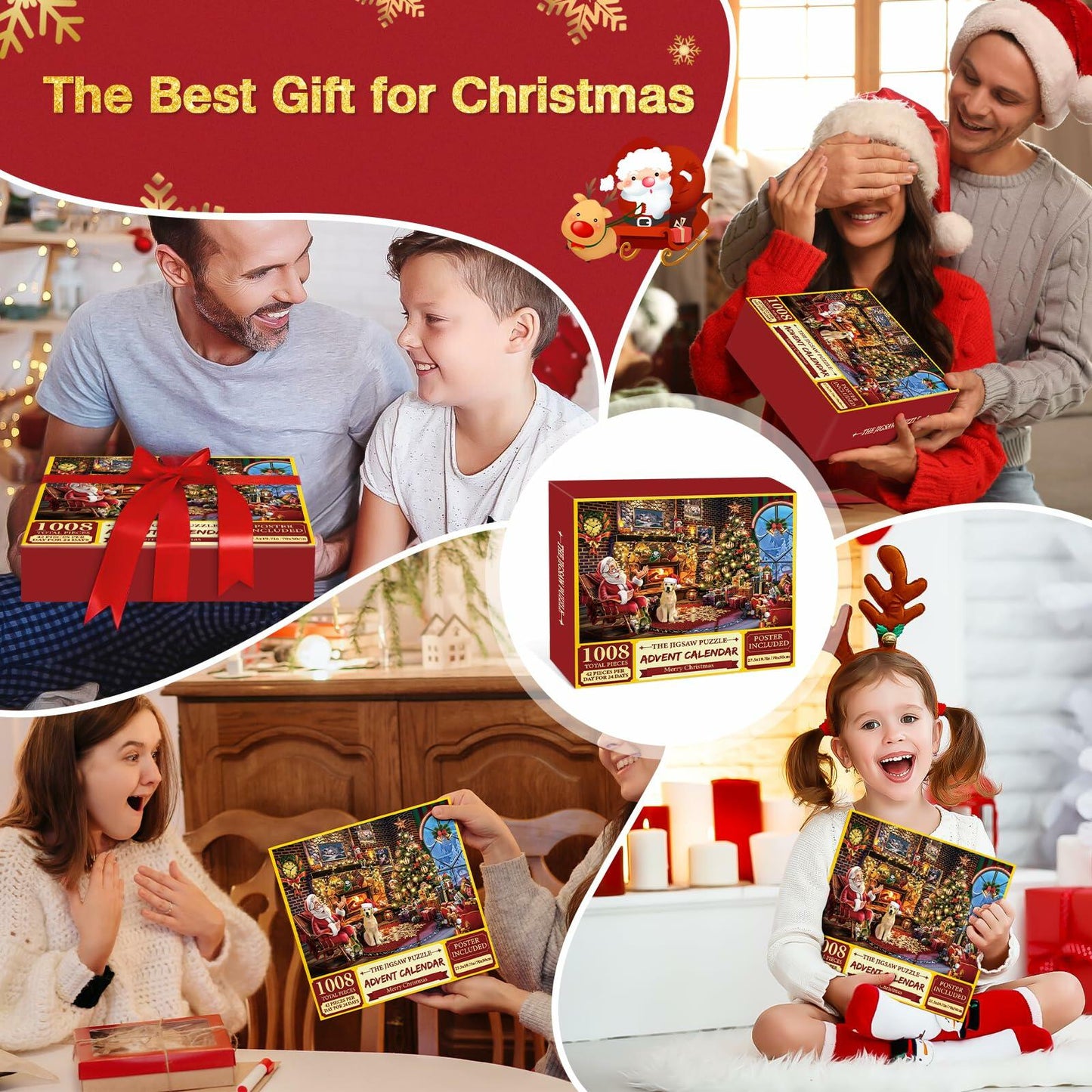 Advent Calendar 2025 Christmas Jigsaw Puzzle 1008 Pieces Cartoon Theme