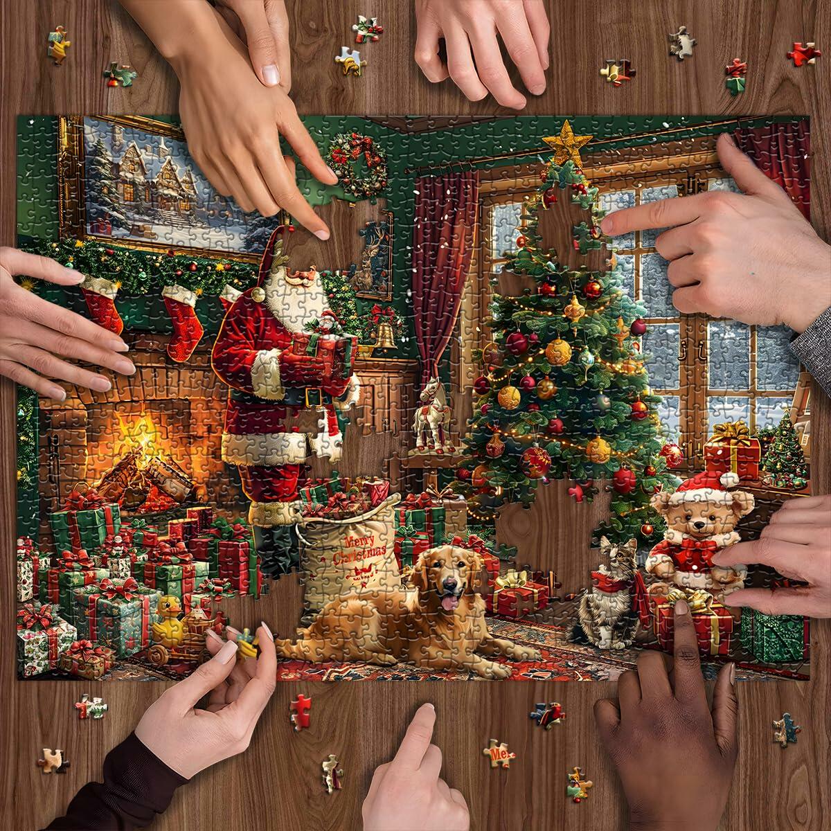 PICKFORU 2024 Christmas Advent Calendar 1000 Pieces Santa Claus Puzzle