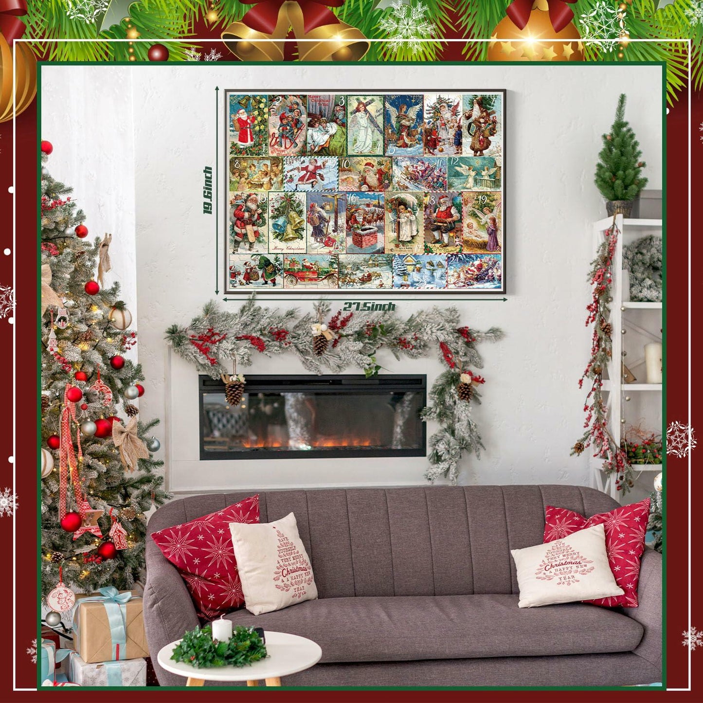 WinnerWhy Advent Calendar 2024 Vintage Christmas Jigsaw Puzzle 1000pcs