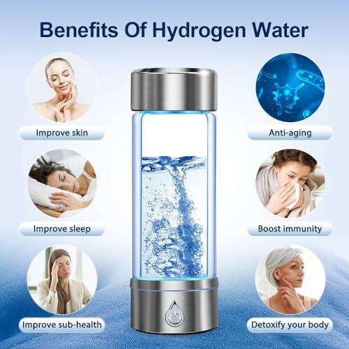BAVAP Hydrogen Water Bottle Generator 14.1oz Smart Over 2000 ppb