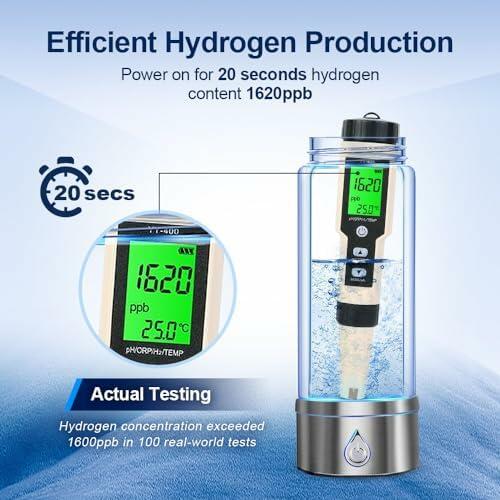 BAVAP Hydrogen Water Bottle Generator 14.1oz Smart Over 2000 ppb