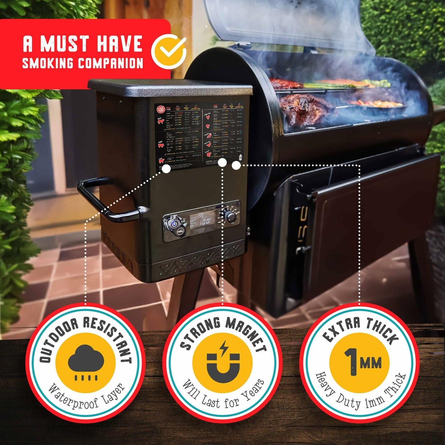 Santa's Meat Smoking Guide Pellet Grill Accessories Wood Time Temp