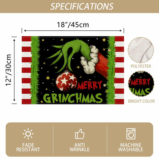 Merry Christmas Placemats Set of 4 12x18'' Winter Holiday Xmas Decorations