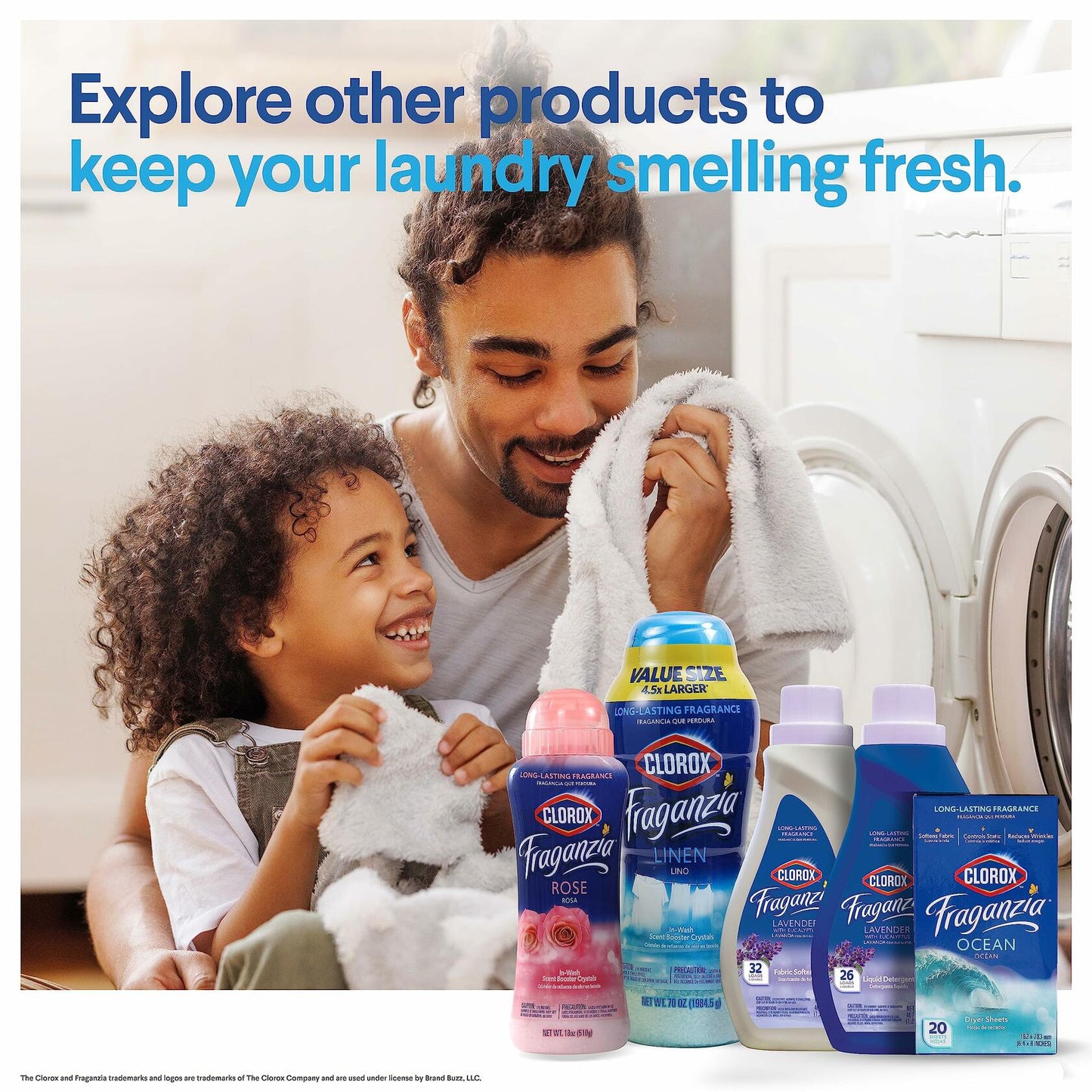 Clorox Fraganzia Laundry Scent Booster Crystals Linen Scent 18oz 2 Pack