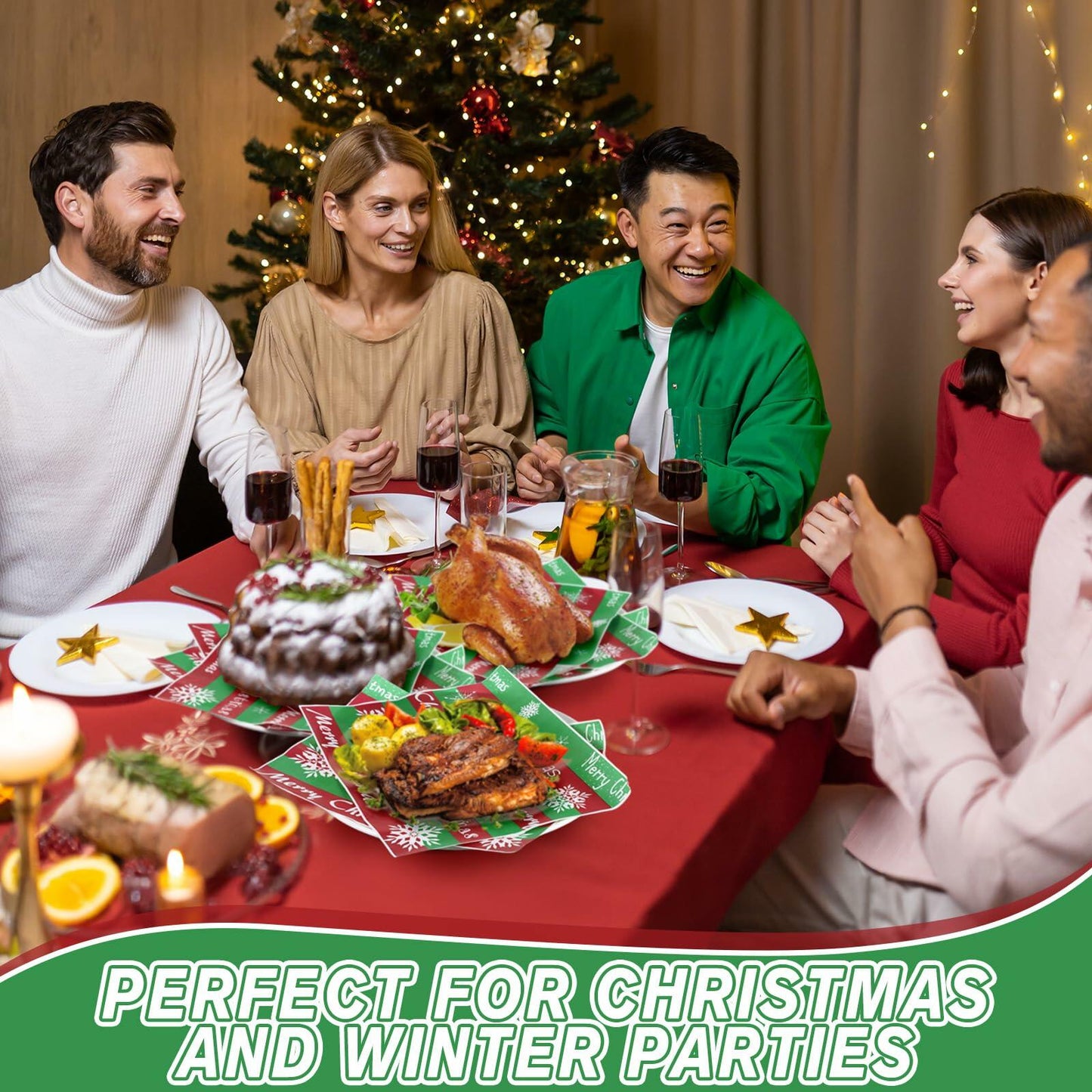 Tenceur Christmas Wax Paper Sheets Winter Printed 150 Pcs