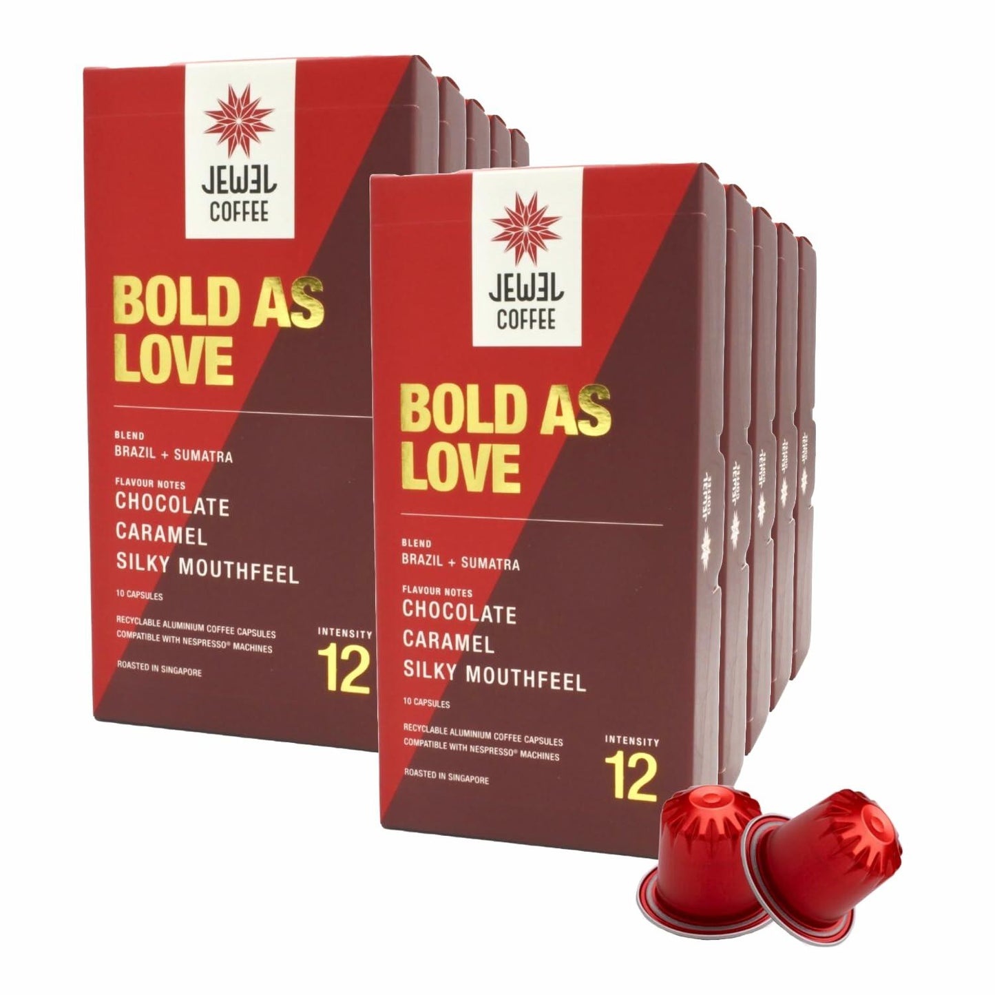 Jewel Coffee Bold As Love Blend Arabica Pods Intensity 12 Medium Roast 100ct