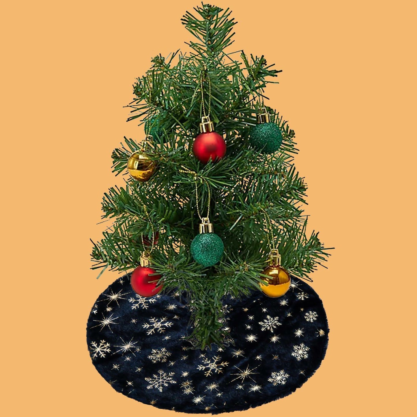 2 Pieces Christmas Tree Skirt Set 15" Xmas Tree Skirt Decoration