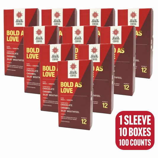Jewel Coffee Bold As Love Blend Arabica Pods Intensity 12 Medium Roast 100ct