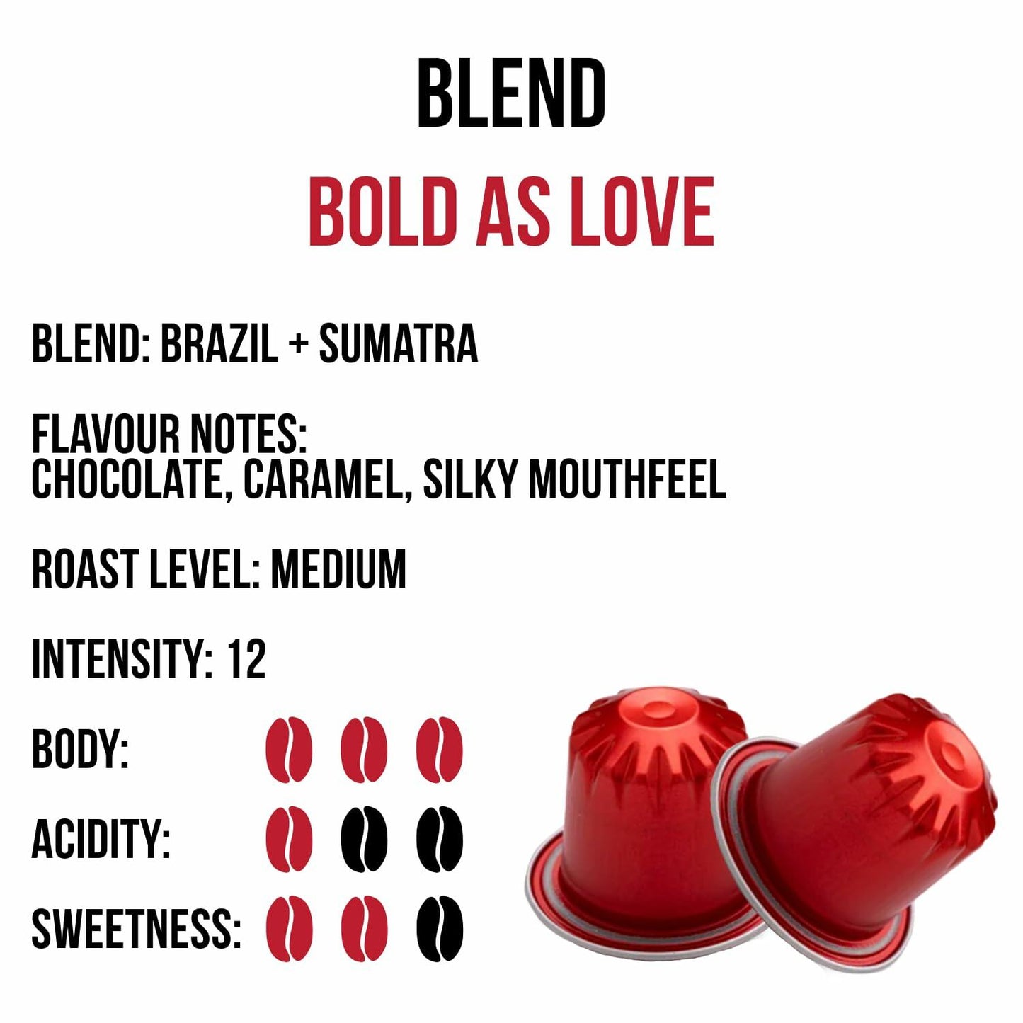 Jewel Coffee Bold As Love Blend Arabica Pods Intensity 12 Medium Roast 100ct