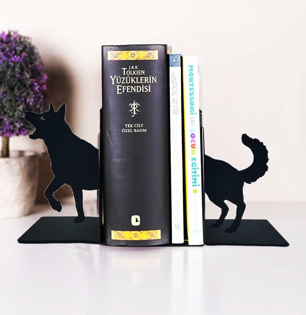 Black Dog Decorative Bookends for Shelves Dog Lover Gifts Office Decor