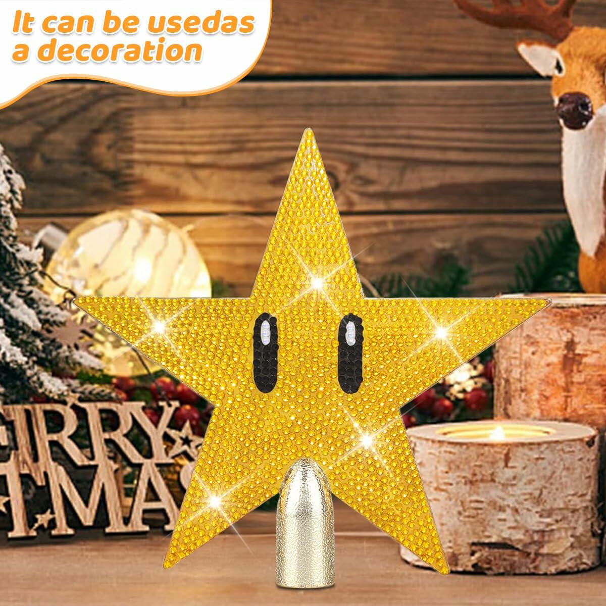 Mini Star Christmas Tree White Topper Retro Super Star Unique Design