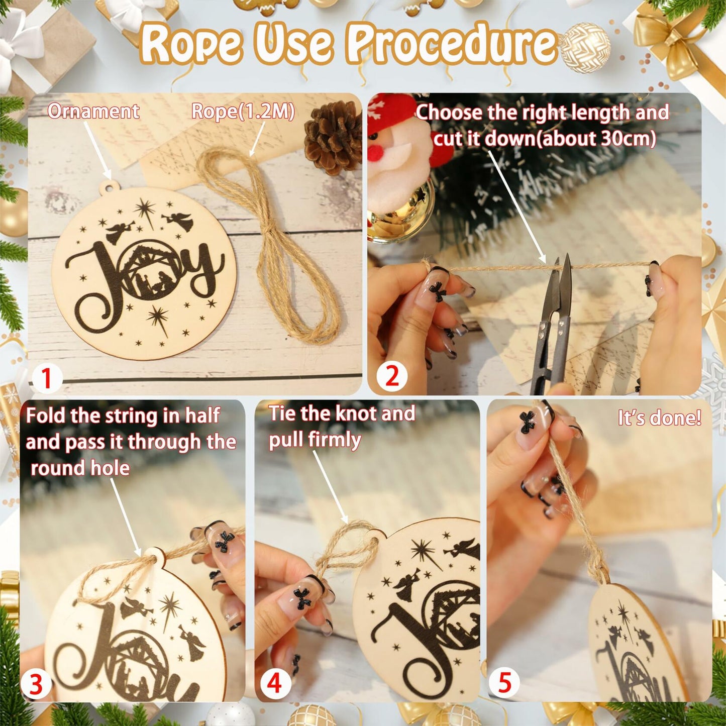 Christian Nativity Ornaments Cross Scene Set 8 Pcs Christmas Decor