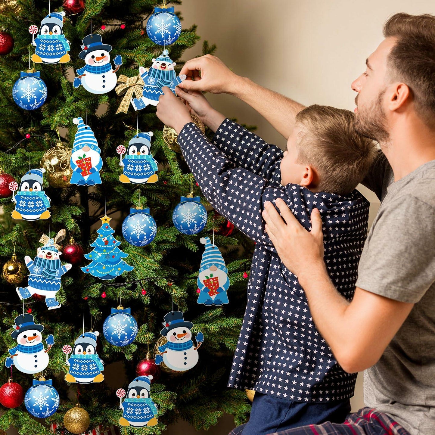 Zhanmai Winter Crafts Kit DIY Ornaments Christmas Stickers 36 Sets