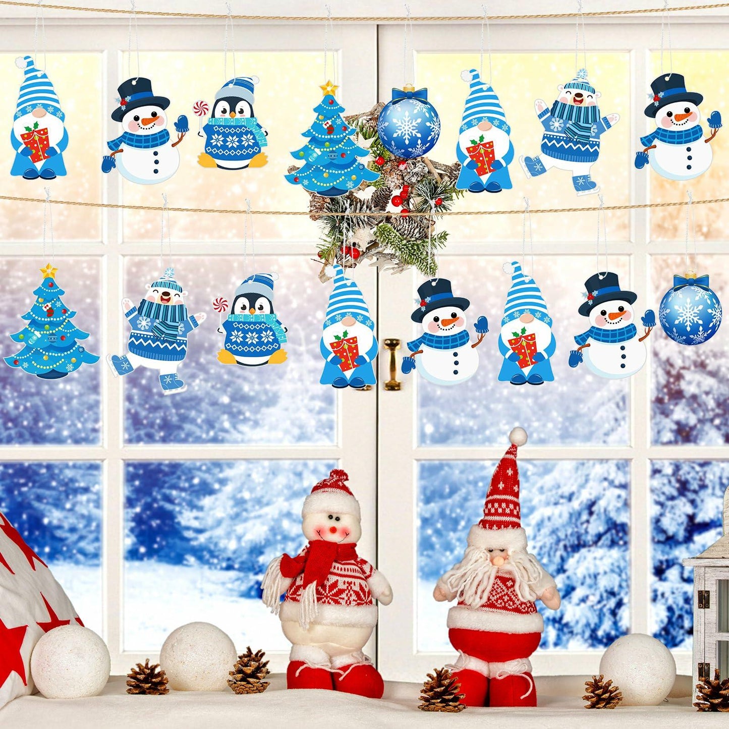 Zhanmai Winter Crafts Kit DIY Ornaments Christmas Stickers 36 Sets