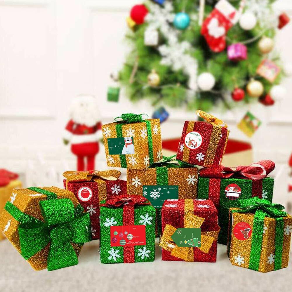 132 PCS Christmas Tags Stickers Santa Snowmen Xmas Tree Deer Labels