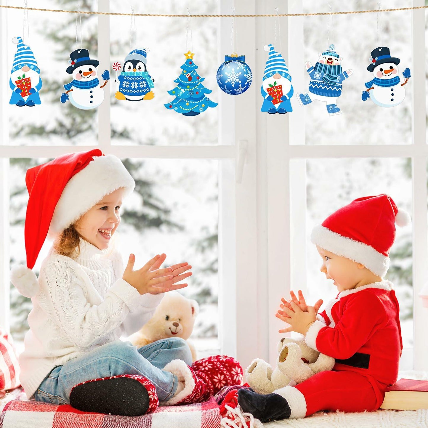 Zhanmai Winter Crafts Kit DIY Ornaments Christmas Stickers 36 Sets