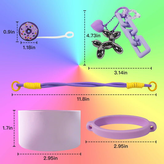 Stanley Cup Accessories Set Silicone Boot Handle Strap Straw Cover Charms