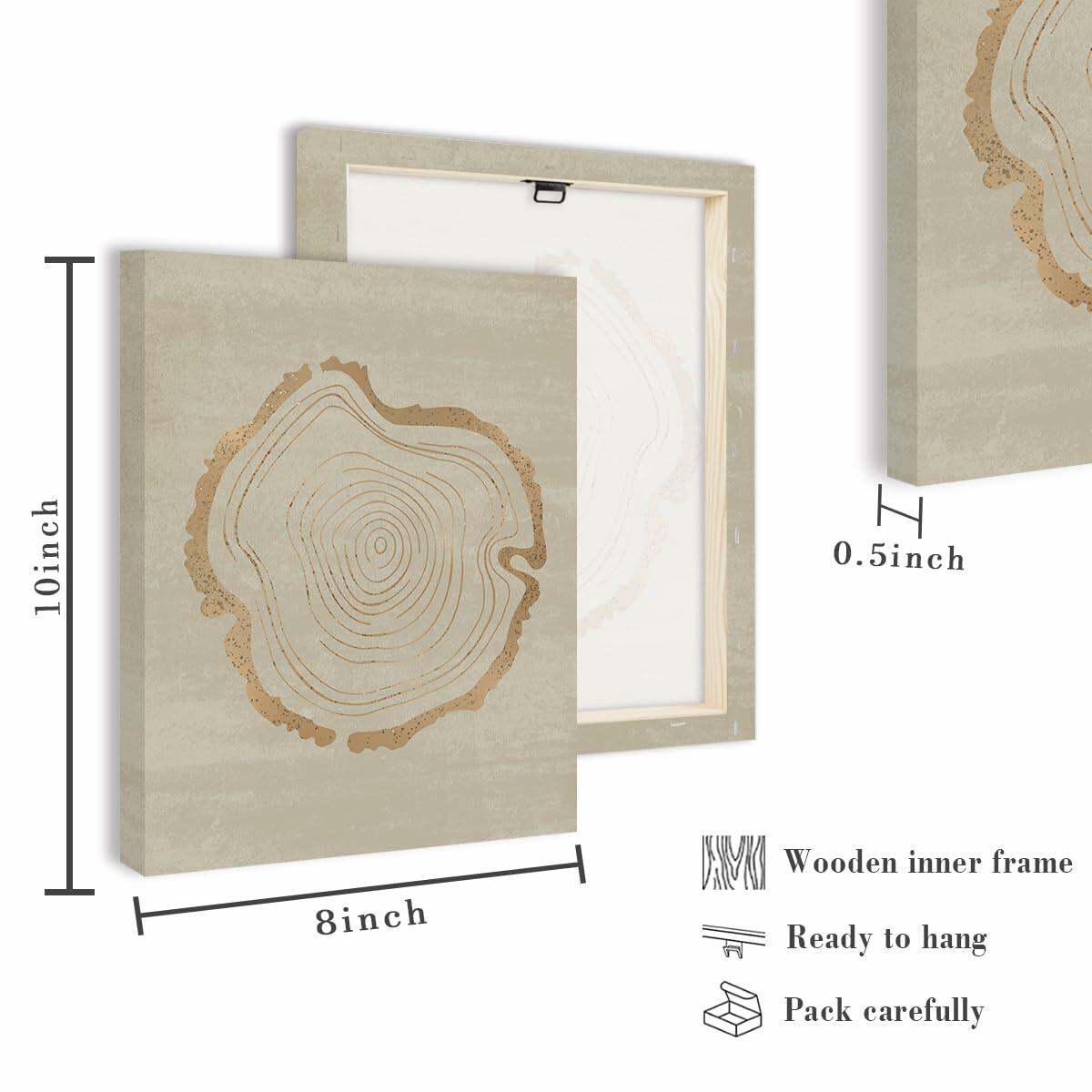 Anyzal Tree Ring Canvas Wall Art 6 Panels Gray 8x10 inches