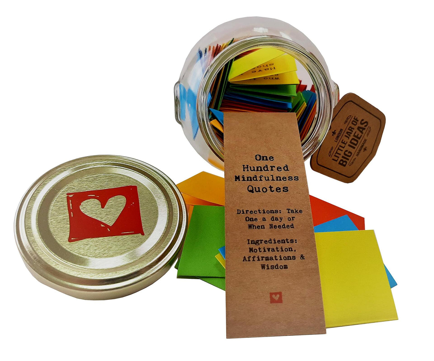 Mindfulness Gift 100 Quotes in a Jar Meditation Awareness Reflection