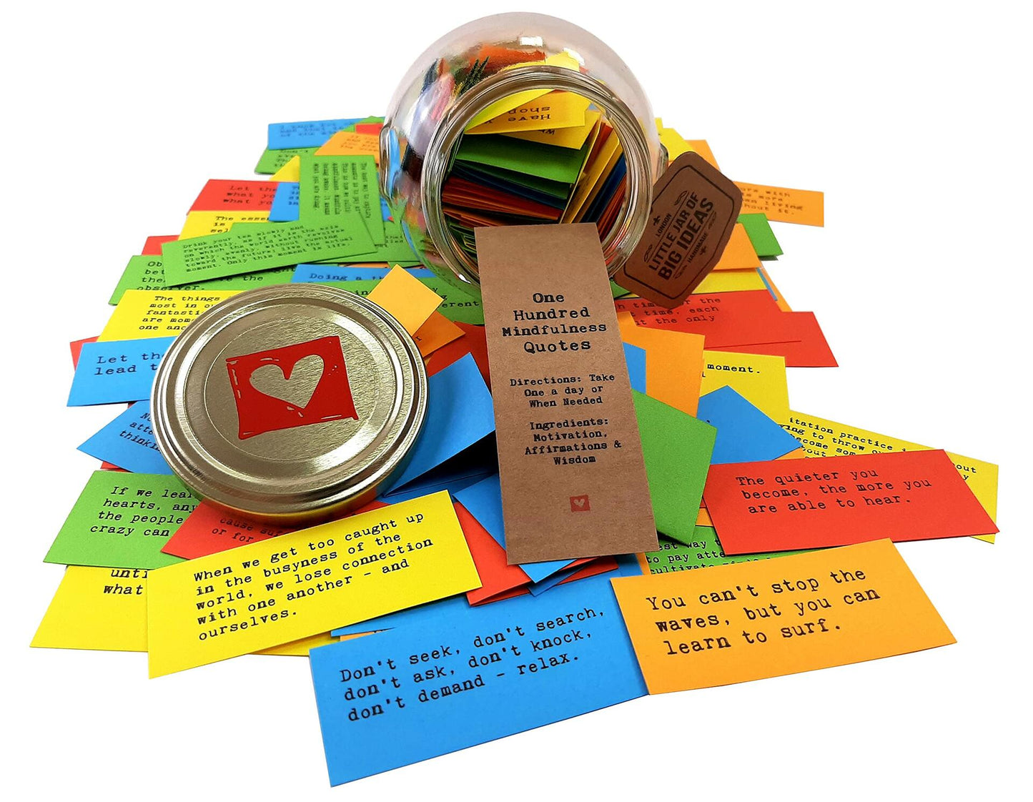 Mindfulness Gift 100 Quotes in a Jar Meditation Awareness Reflection