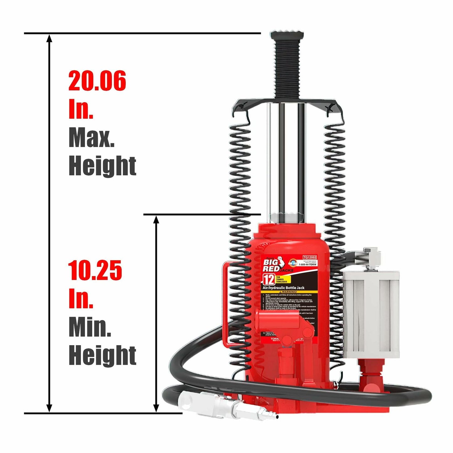 BIG RED Torin Hydraulic Stubby Low Profile Bottle Jack 12 Ton Red