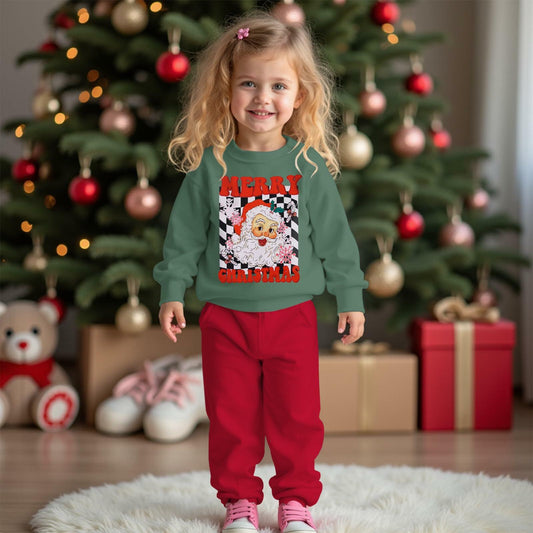 C&M WODRO Toddler Christmas Santa Sweatshirt Pants Set Green Size 5-6 Years