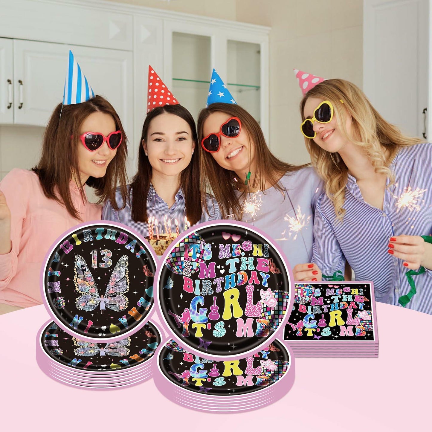 Its Me Birthday Girl Tableware Plates Napkins Party Supplies Pink 24 Count