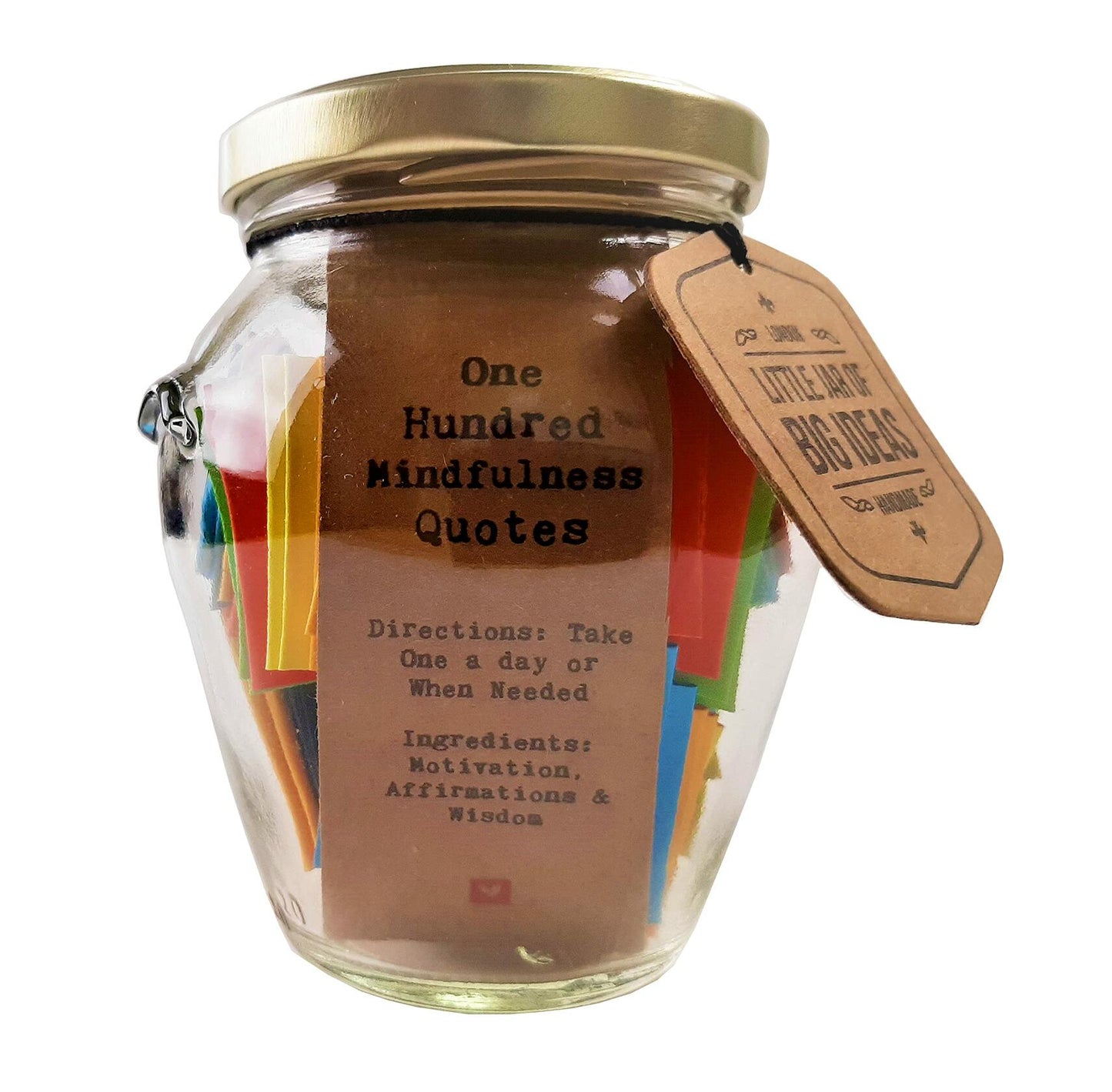 Mindfulness Gift 100 Quotes in a Jar Meditation Awareness Reflection