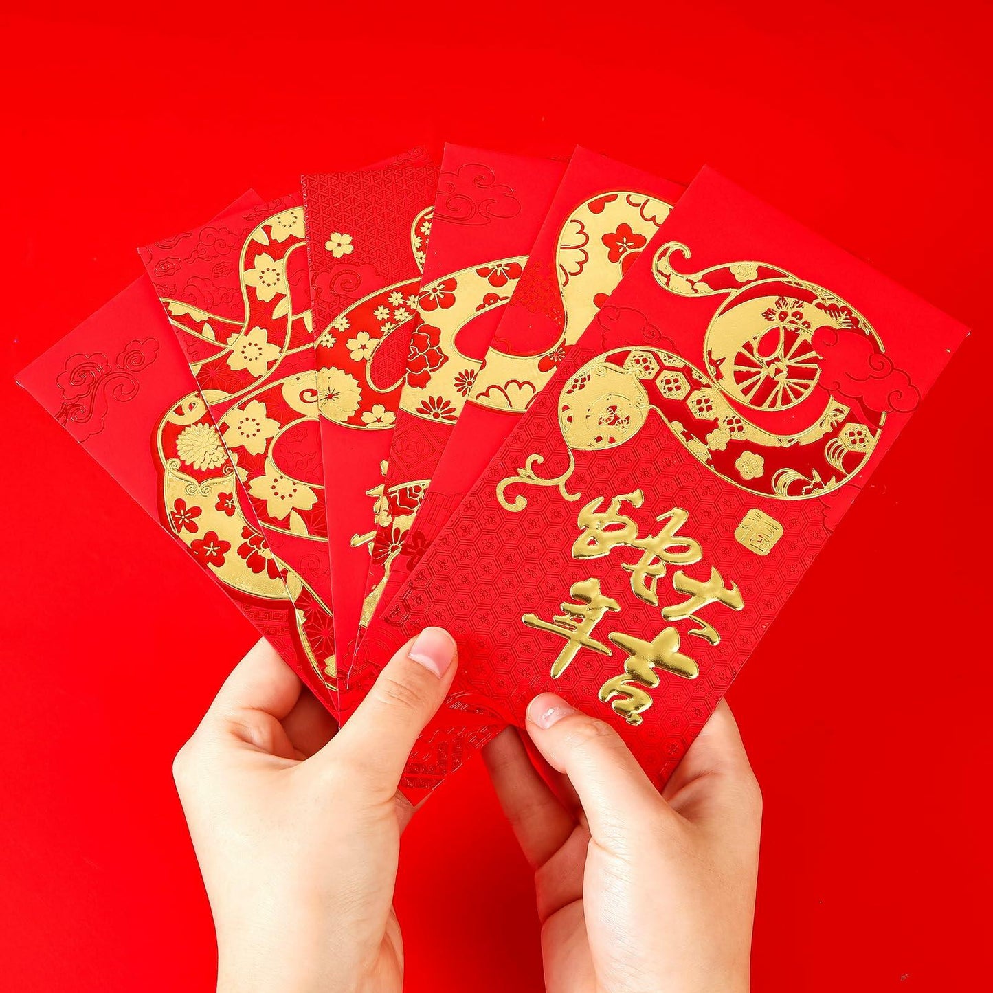 Marspark 36pcs 2025 Lunar Snake Year Red Envelopes Lucky Money Red
