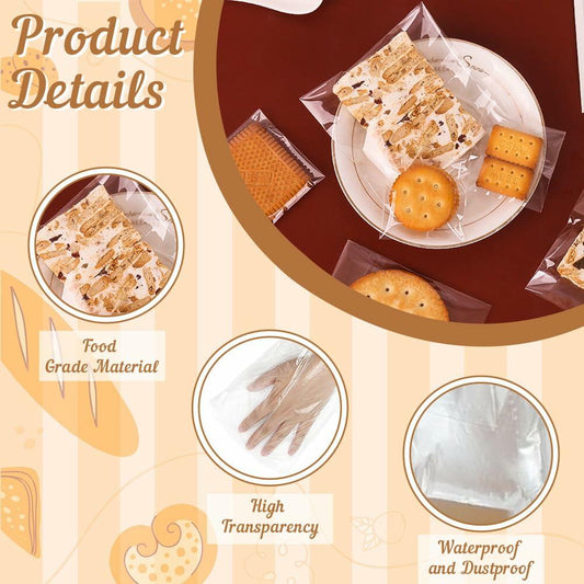 Clear Cellophane Gift Bags 5x7 Inch 200 Pcs with Twist Ties