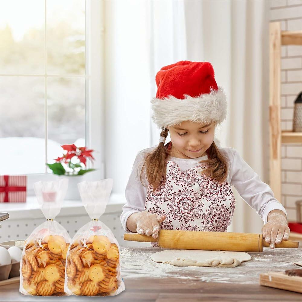 Clear Cellophane Gift Bags 5x7 Inch 200 Pcs with Twist Ties