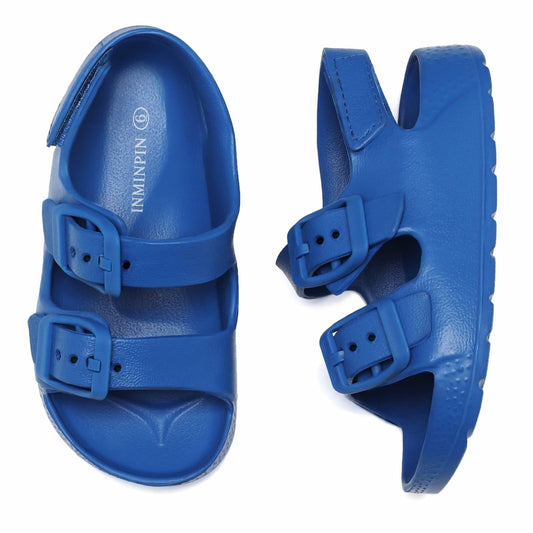 INMINPIN Toddler Buckle Sandals Comfort Open Toe Adjustable Strap Blue Size 5