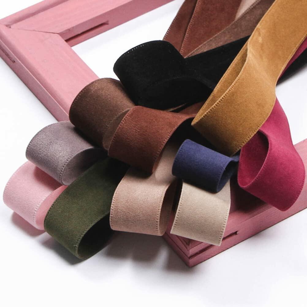 LATUROP Double Face Velvet Ribbon 1in x 10yd Black for DIY Crafts