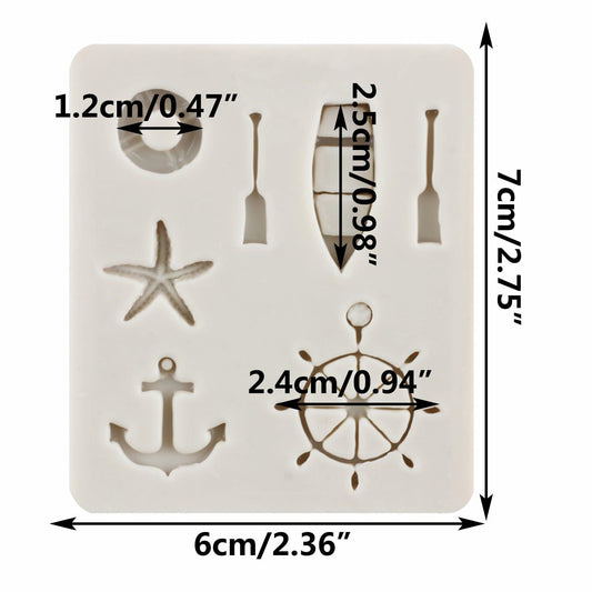 YANQINMS Silicone Rudder Anchor Sea Oar Fondant Mold for Cake Decorating