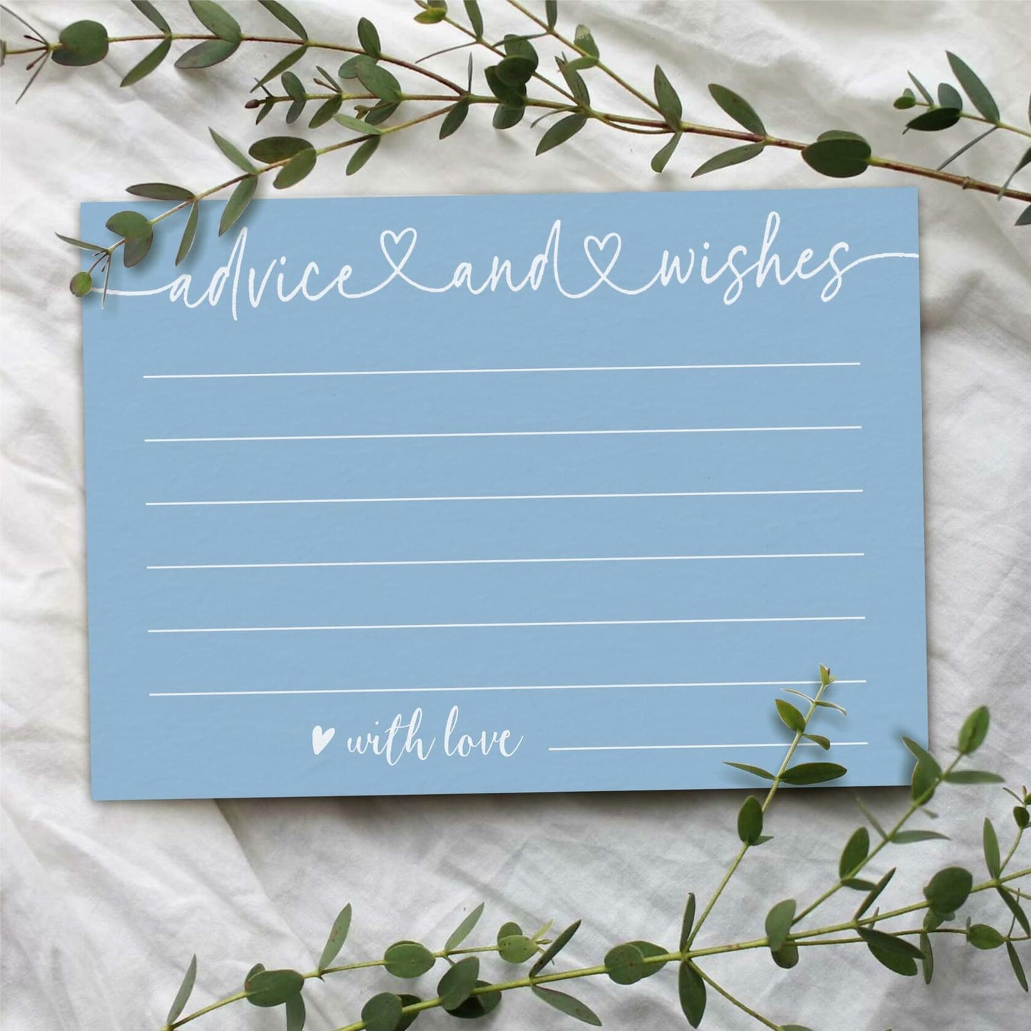 Qoamp Advice and Wishes Cards 4x6in 30pcs White Minimalist Bridal Shower