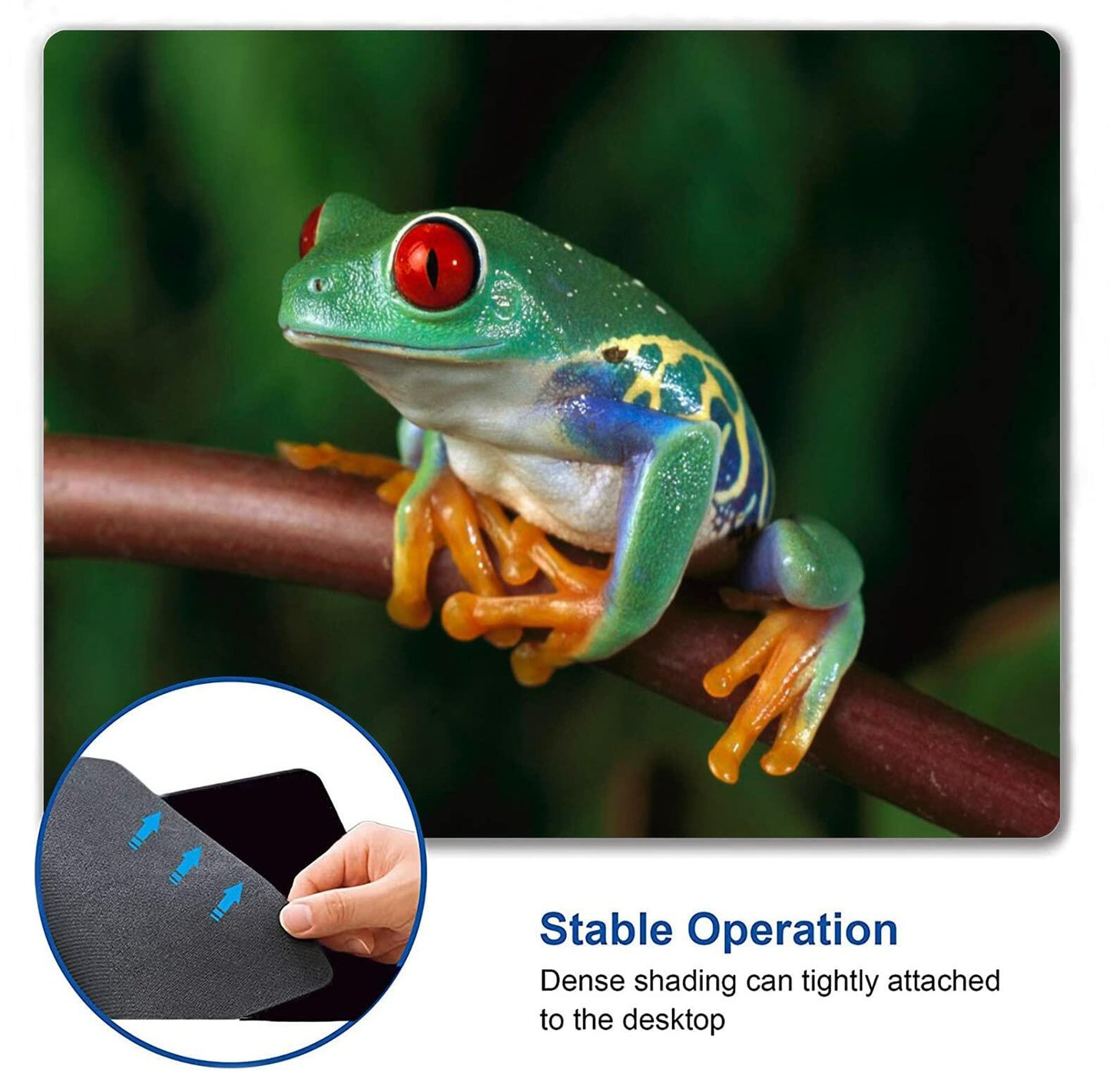 Personalized Rectangular Gaming Mouse Pad Oil Painting Frog Natural Rubber
