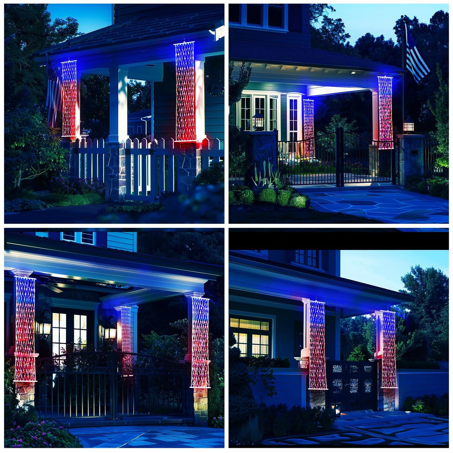 BlcTec Patriotic American Flag LED Lights 77.9x10.6in 320 LEDs Red White Blue